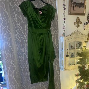 Pinup Couture Asymmetrical Green Dress
